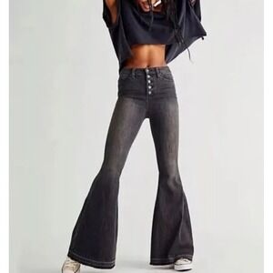 We The Free‎ Free People Flare Bell Bottom Jeans High Rise Size 27